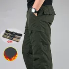 Мужские брюки-карго, зимние Утепленные флисовые брюки-карго, мужские повседневные хлопковые военные тактические мешковатые брюки, теплые брюки, модель 3XL