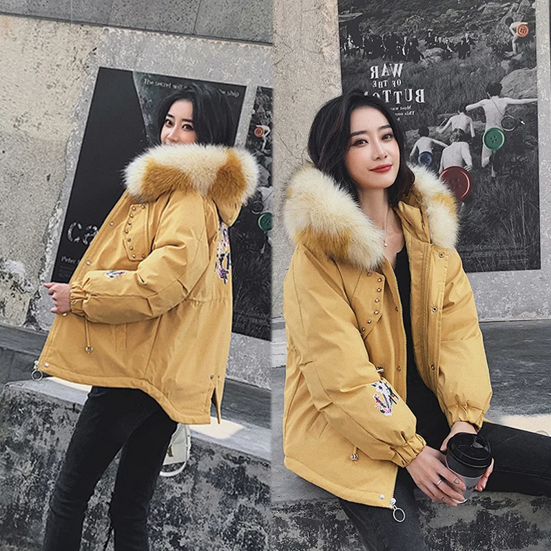 Abrigos Mujer Invierno 2019 короткая зимняя куртка женская хлопковая с подкладкой Парка