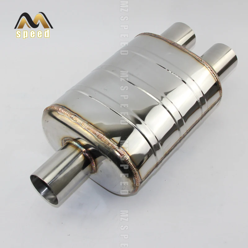 

Car Accessories 304 stainless steel exhaust pipe muffler exhaust pipe modified universal double-out back pressure sound muffler