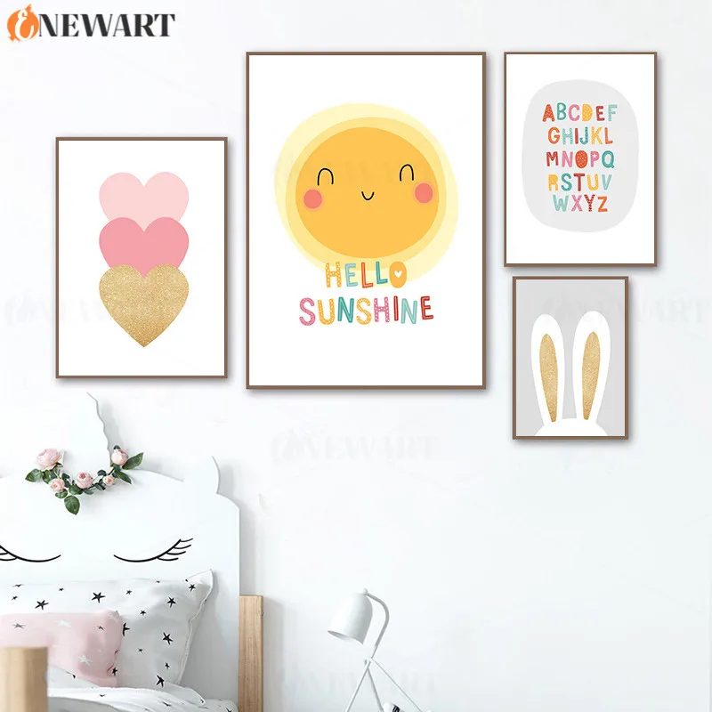 Hello Sunshine настенная художественная детская декорация с принтами для детской