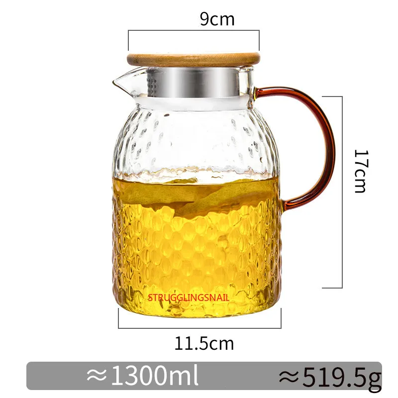 

Cold Water Kettle Teapot Glass Pitcher Jug Water Juice Tea Carafe Large Bottle With Stainless Steel Lid Kitchen Accessories