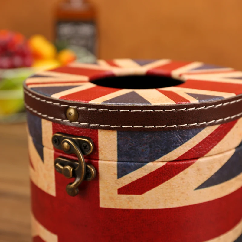 

Nordic Creative Tissue Boxes Vintage Leather Organizer Living Room Storage Accessories Storage Box Cajas Home Garden DB60ZJ