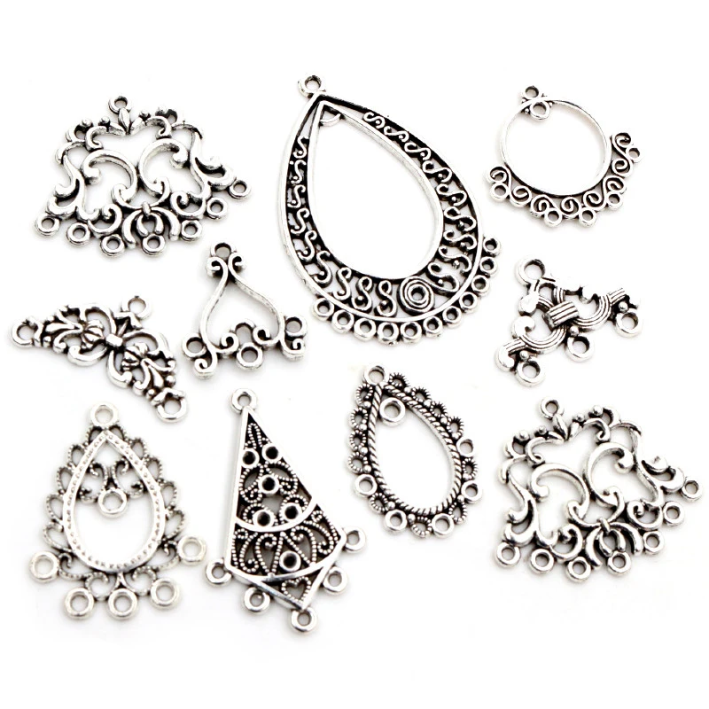 

20 шт античный посеребренный мульти-Стили винтажный цветок Ретро Разъем Шарм Кулон DIY ожерелье ювелирные изделия фурнитура Аксессуары