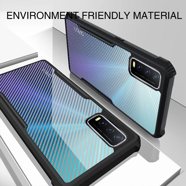 

Rzants For Vivo Y20 Ultra thin Case Carbon Beetle Hybrid Shockproof Slim Bemper Cover Phone Casing For Vivo Y51