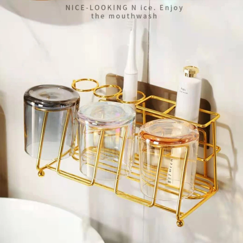 

Stainless Steel Toothbrush Holder Storage Toothpaste Stand Wall Mount Electric Toothbrush Holder Bathroom Gadgets Accessories