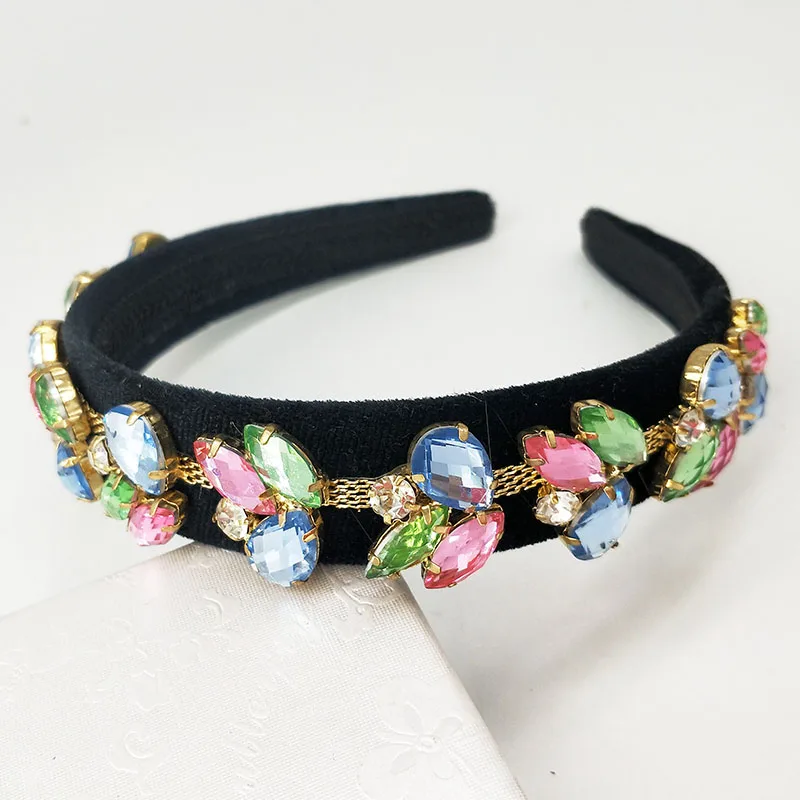 Мода 4 ряда со сверкающими стразами Hairband женский супер флэш двойной с украшением в виде кристаллов боковые волосы головная повязка, аксессуары для волос