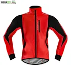 Мужская Зимняя Теплая Флисовая велосипедная куртка WOSAWE, одежда для горных и шоссейных велосипедов, ветрозащитная водоотталкивающая длинная куртка