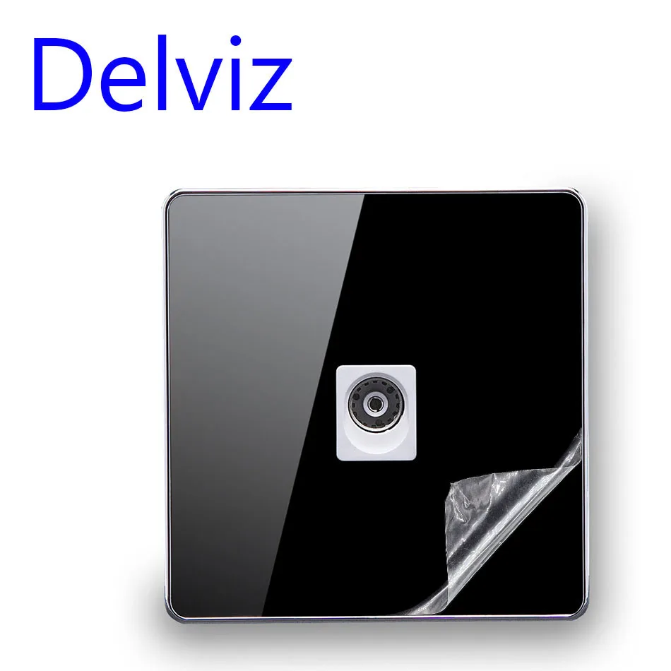 Британский стандарт, стиль, современная настенная розетка для телевизора, антенна, коаксиальное настенное крепление, акриловый белый/черный кабель, ТВ, причудливая Хрустальная стеклянная панель