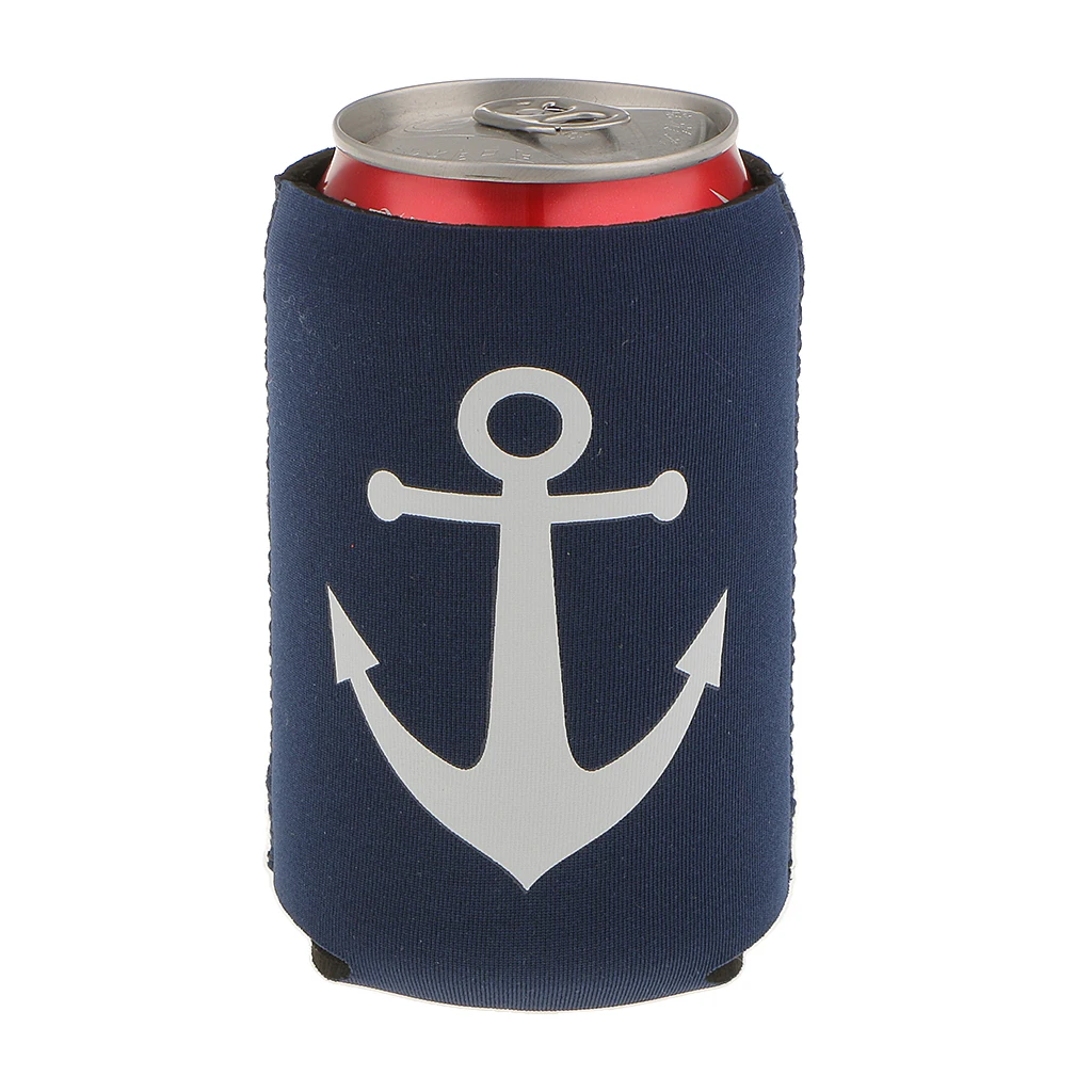 

MagiDeal 2Pcs Neoprene Nautical Anchor Soda Beer Bottle Tin Can Cooler Chilling Sleeve Holder for Theme Party Novelty Gift Toy