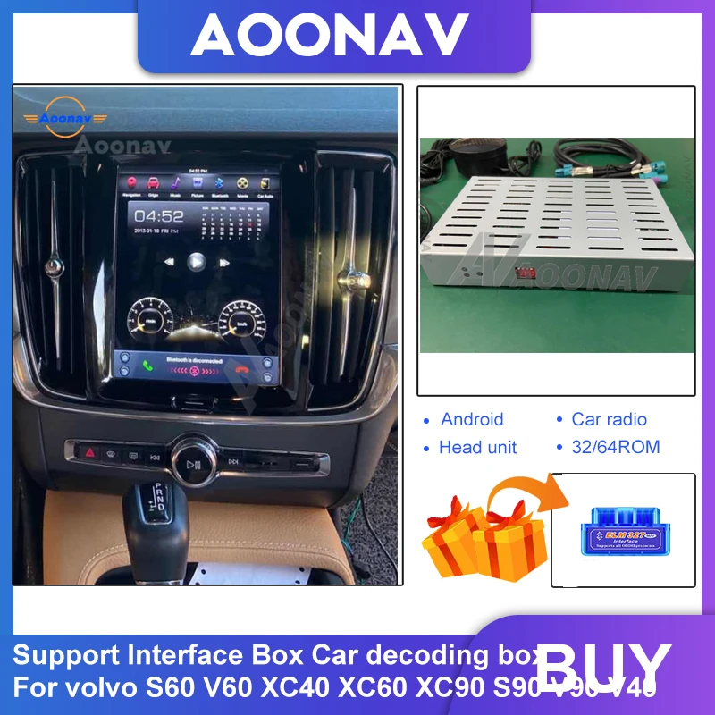 

Car receiver 2 din android radio Multimedia player Interface Box Car decoding box For volvo S60 V60 XC40 XC60 XC90 S90 V90 V40