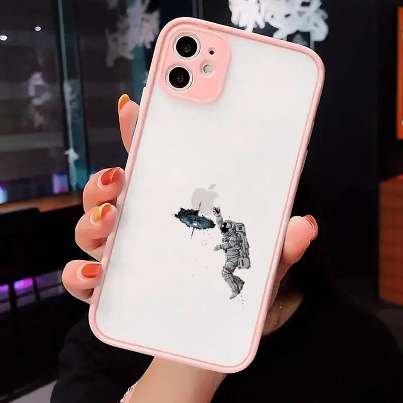 

astronaut space earth cartoon Phone Cases Matte Transparent for iPhone 7 8 11 12 s mini pro X XS XR MAX Plus cover funda