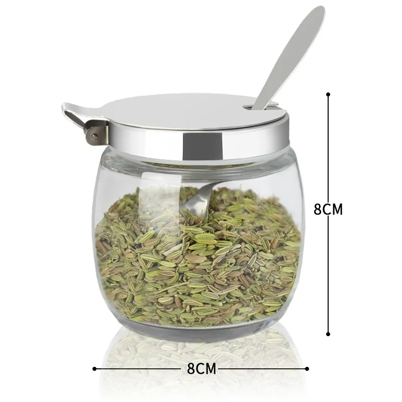 

3PCS Clear Glass Spice Jar Salt Pepper Shaker Canister Seasoning Bottle Kitchen Saltcellar Storage Spice Rack Set