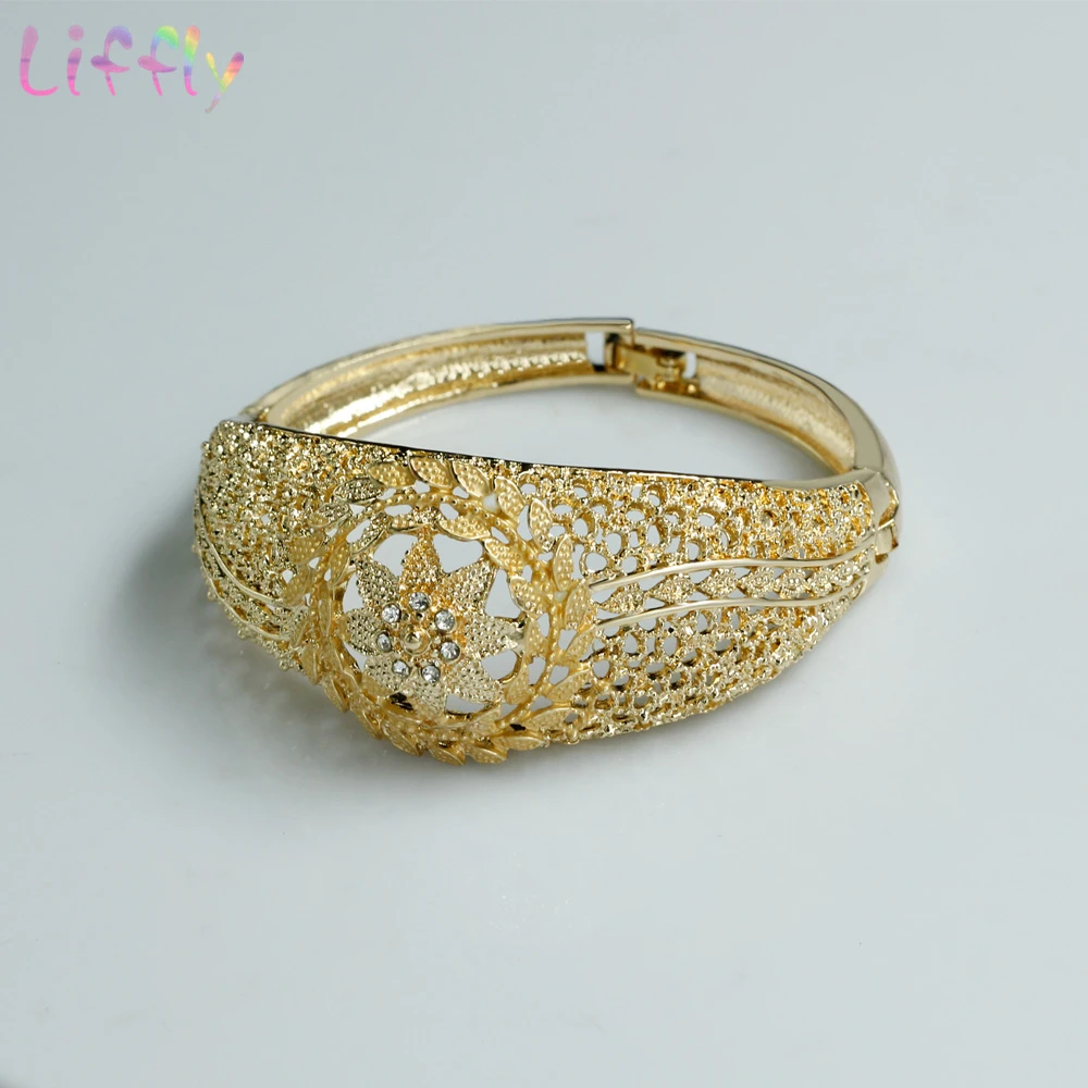 Liffly африканские комплекты украшений для женщин Дубай золотого цвета ожерелье