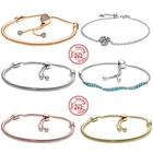 Женский браслет Змея из серебра 925 пробы с бусинами