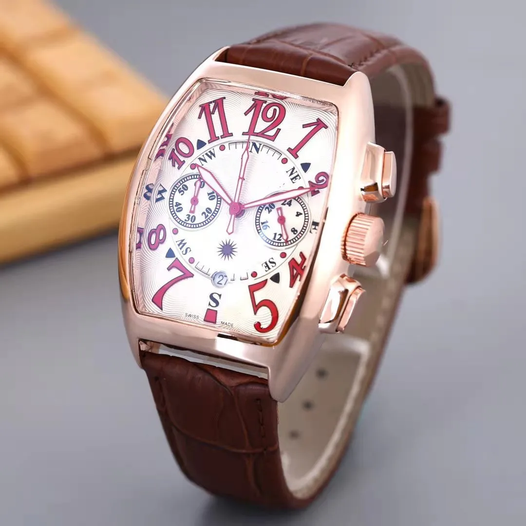 

New Top Brand Men's Watch Stainless Steel Watch Fashion Complete Calendar Belt Commercial F Muller Quartz Watch Men's Watch