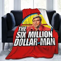 six million dollar man ultra soft micro fleece throw blanket lightweight quilt for sofa bedroom office travel 60x50