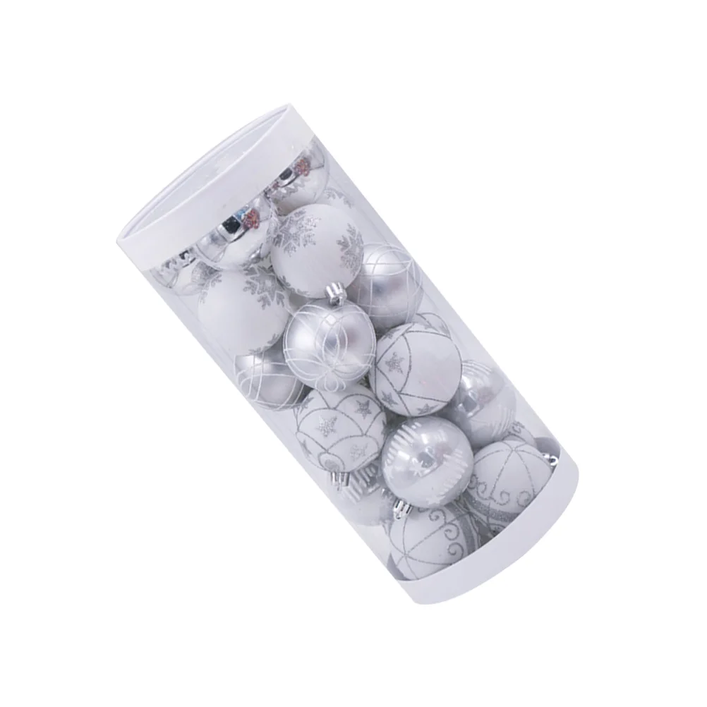 

24 шт., серебряные блестки, Искусственная елка, пластиковые Окрашенные рождественские украшения, декоративные реквизиты