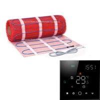 12M2 Tile Floor Heating System Mat Cable Wire With Wifi Thermostat For Bedroom Living Room Warming 150w/m2 Easy Installation