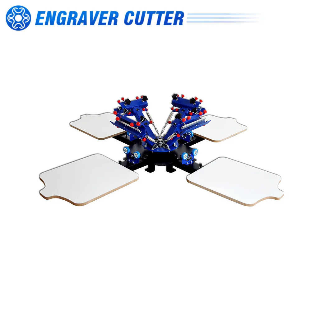 4 цвета станция микро регистрации шелкография печатная машина футболка принтер |