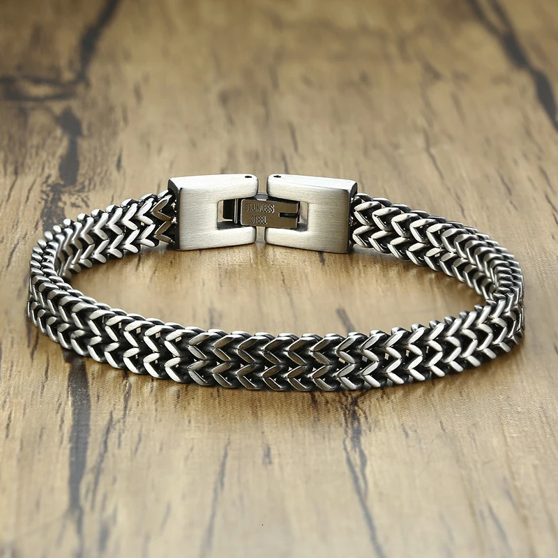 Мужской браслет из нержавеющей стали с изображением лисий хвост в городском