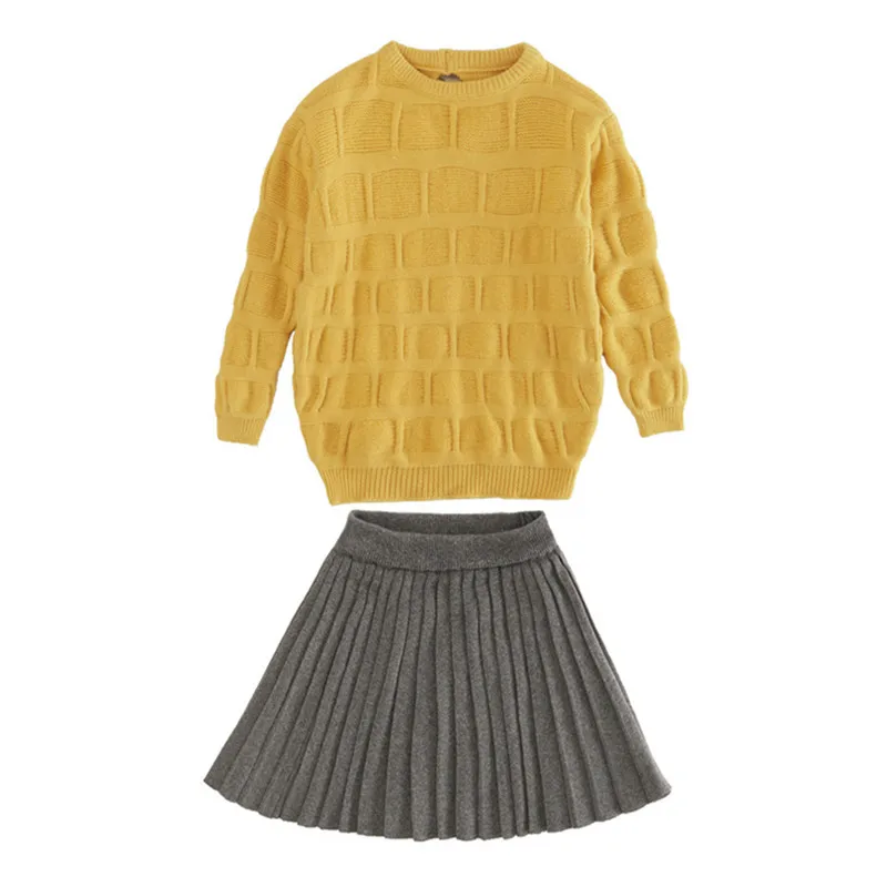 Вязаный пуловер с длинными рукавами для девочек от 3 до 12 лет свитер