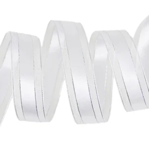 Атласная лента 25 мм, с золотыми краями, подарочная упаковка, свадебные золотые ленты, 25 ярдов в рулоне