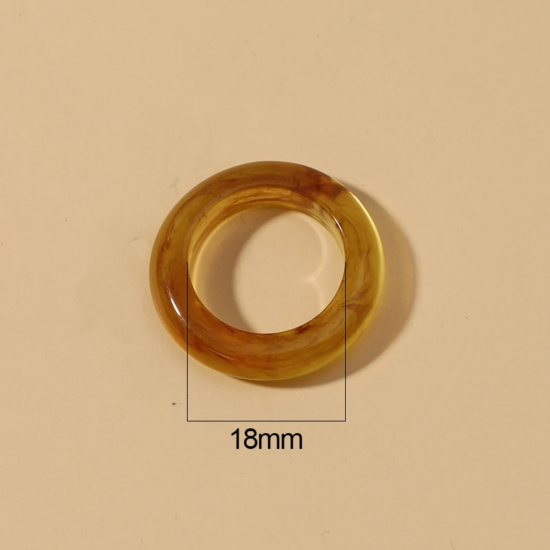 

Fashion Transparent Acrylic Korean Round Ring Minimalist Resin Geometric Rings For Girls Colorful Marble Pattern Vintage Jewelry