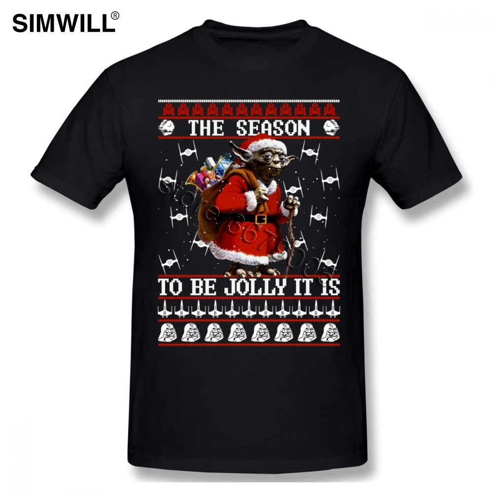 

Novelty New T Shirt Men's Pure Cotton The Season To Be Jolly It Is Tees Short Sleeved O Neck Print Shirts Gift Idea Tshirt