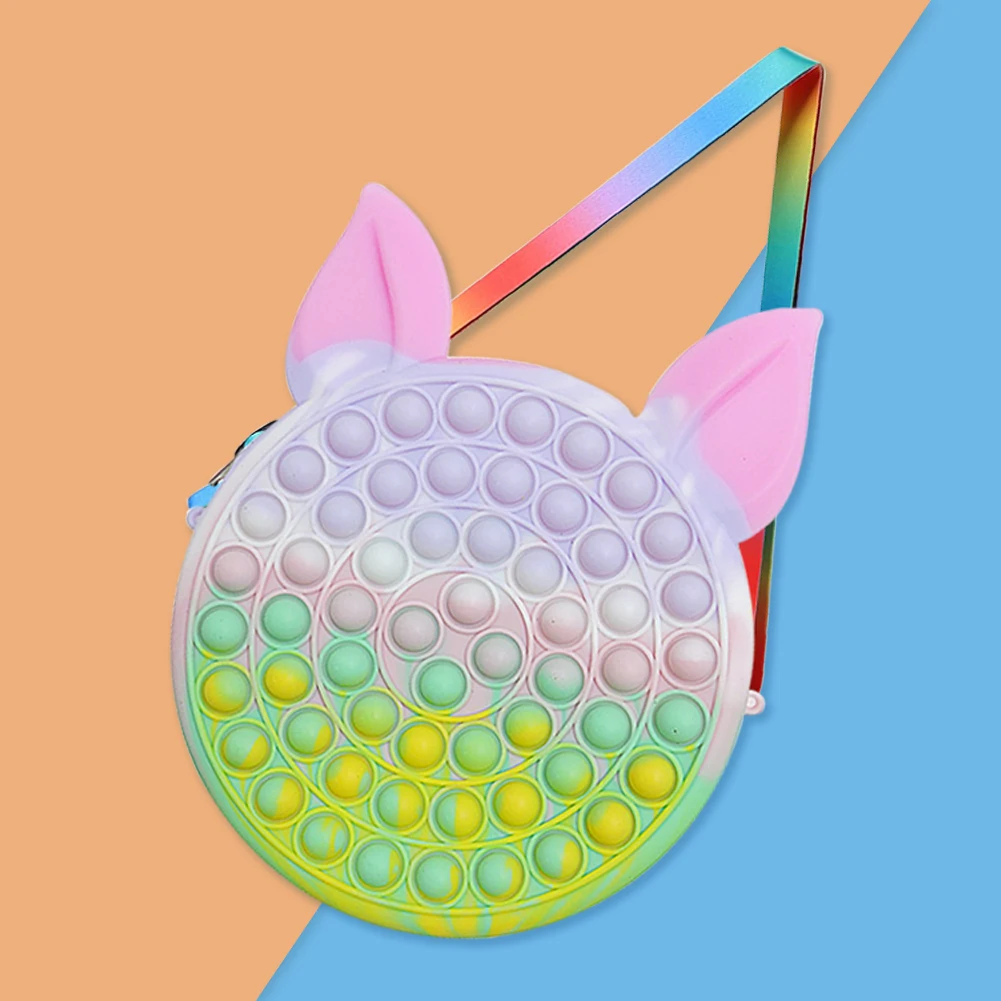 

Повседневная Женская пузырчатая сумка через плечо, сумка-мессенджер для снятия стресса и игрушек, силиконовая круглая сумка-кошелек