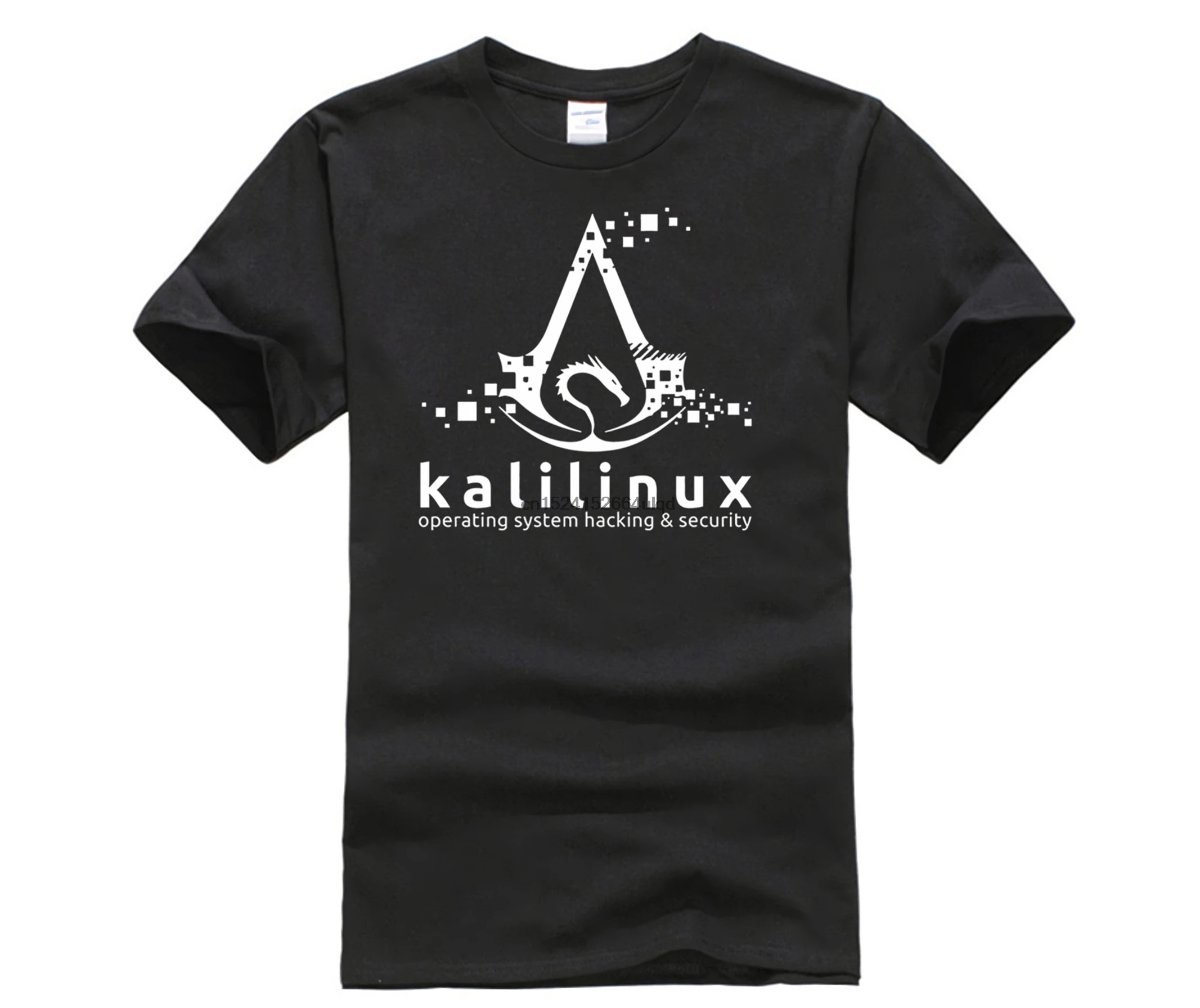 Футболка из 100% хлопка с круглым вырезом и принтом на заказ рубашка Kali Linux футболка