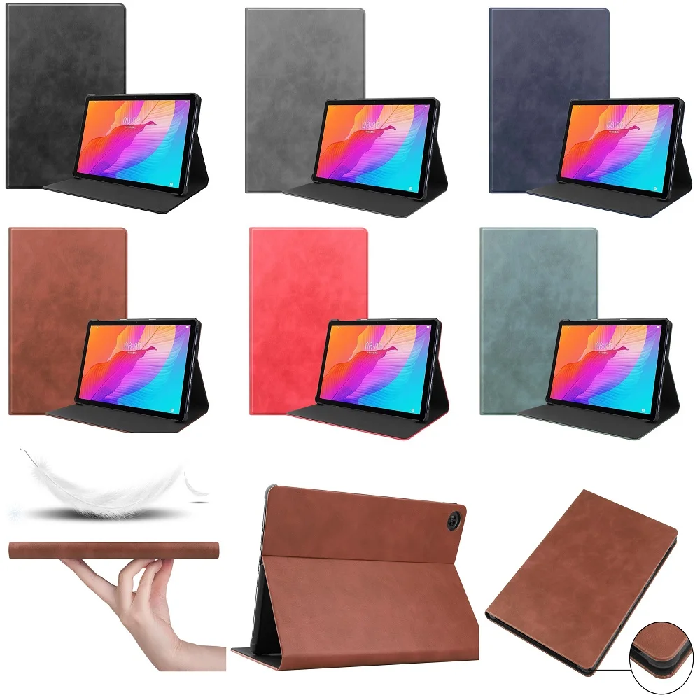 

PU Leather Protective Case for Huawei MediaPad T10S M5 Lite T5 Foldable Stand Tablet Holder Sleep Wake Smart Cover Flip Sleeve