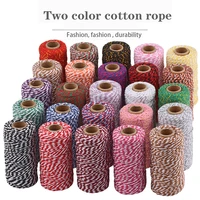 100 cotton rope two color twine macrame cord string thread for party wedding decoration accessory diy gift wrapping 2mm10