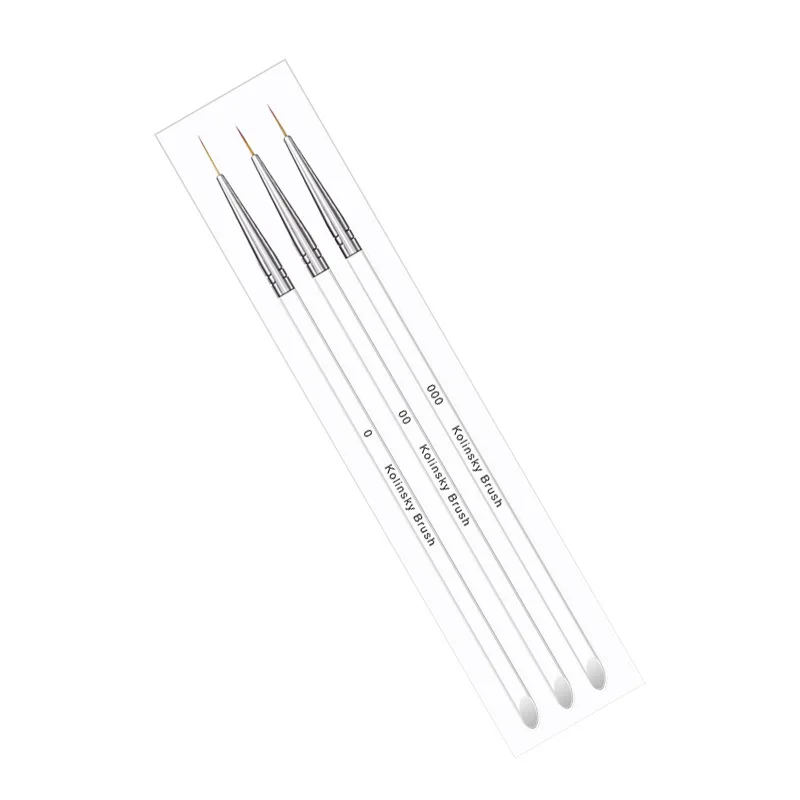 

3pcs/set Nail Art Liner Painting Pen 3D Tips DIY Acrylic UV Gel Brushes Drawing Kit Flower Line Grid French Design Manicure Tool