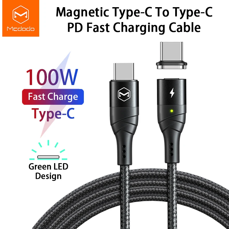 Магнитный зарядный кабель MCDODO 100 Вт быстрая зарядка USB Тип C к Type PD 5A для быстрой
