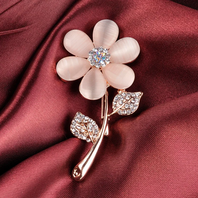 Винтажная Брошь В Виде Цветка кошачий глаз булавка роскошные Подсолнухи цветы и