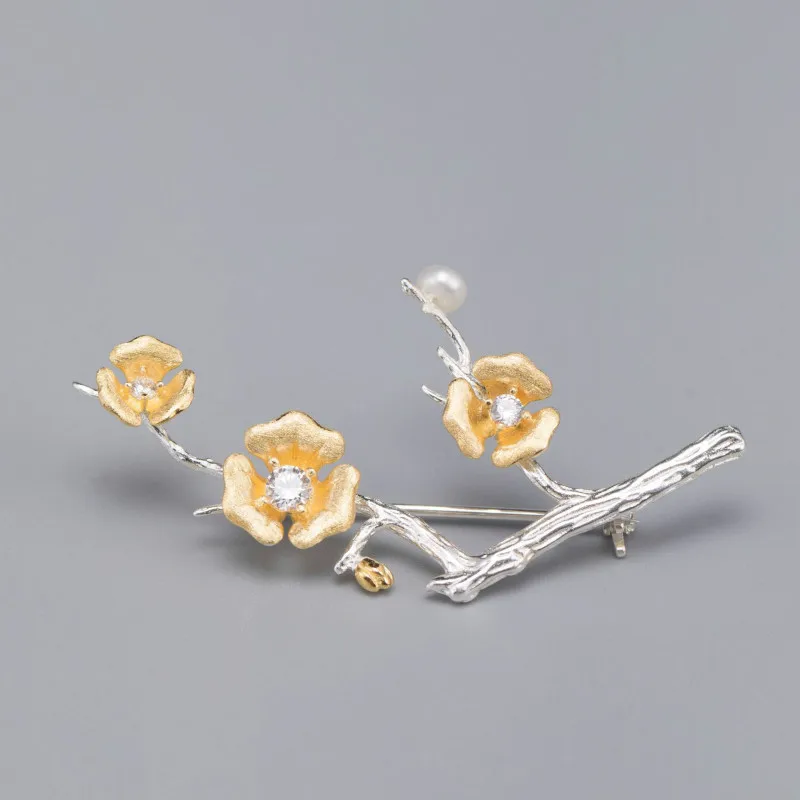 Женская Брошь из серебра 100% пробы с фианитом | Украшения и аксессуары