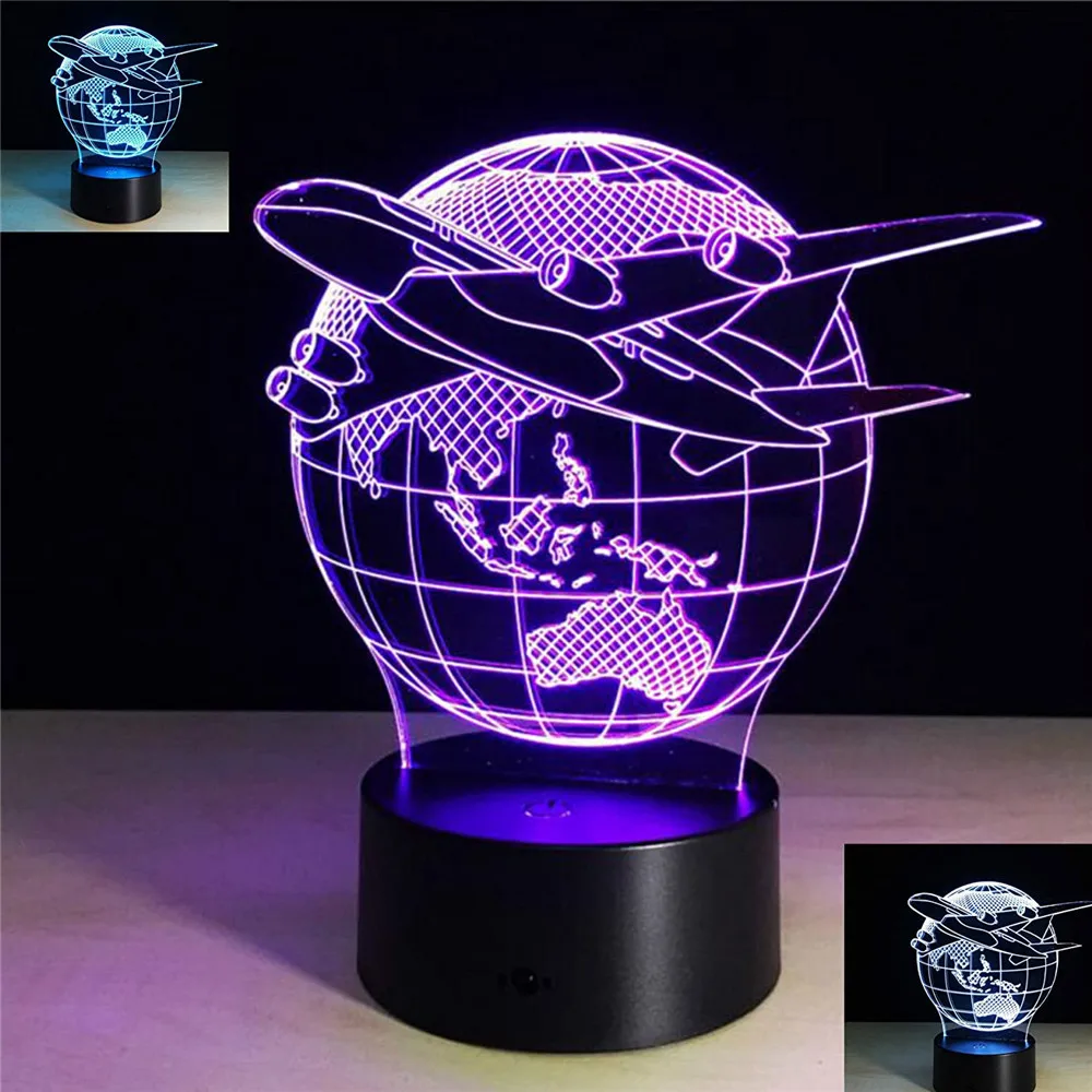 Ночник 3D с воздушным шаром и землей светодиодный светильник для планшета