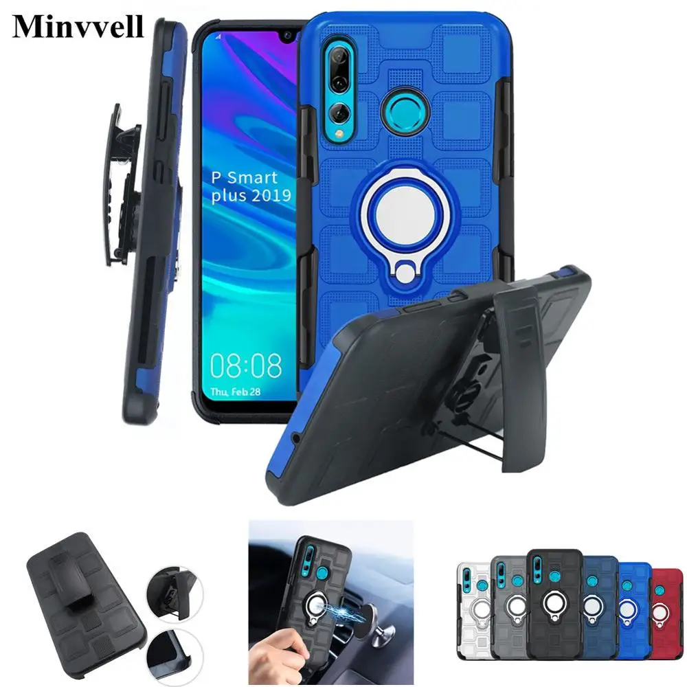 Чехол с поворотным зажимом для ремня Huawei P Smart Plus 2019 Psmart + чехол откидной Магнитный
