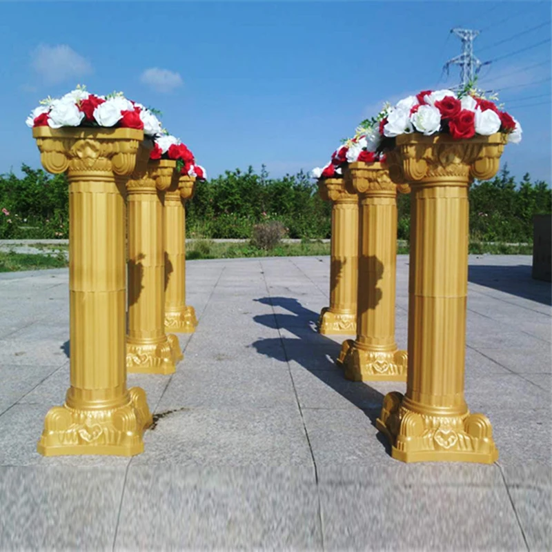 Свадебная римская колонна Золотой пластиковый цветочный горшок дорожный