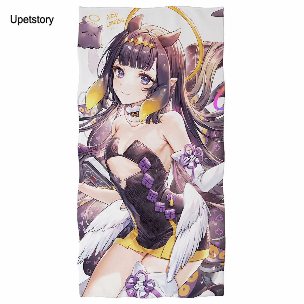 

Upetstory аниме Hololive EN Gawr Gura Ninomae Inanis банное полотенце 3D мультяшное полотенце для пляжа и душа из микрофибры для детей и взрослых