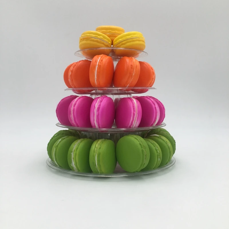 

4 Tiers Round Macaron Tower Stand Cake Display Rack for Wedding Birthday Decor