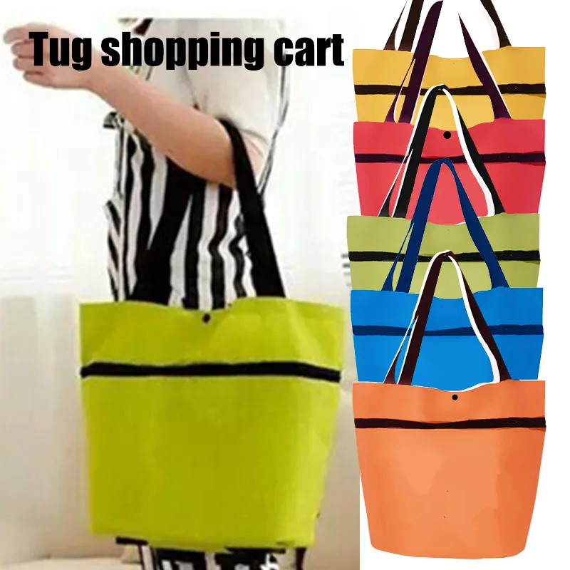 Shopping Folding Tug Bag Portable Multi-function Large Capacity Oxford Tote Cart J9 | Багаж и сумки