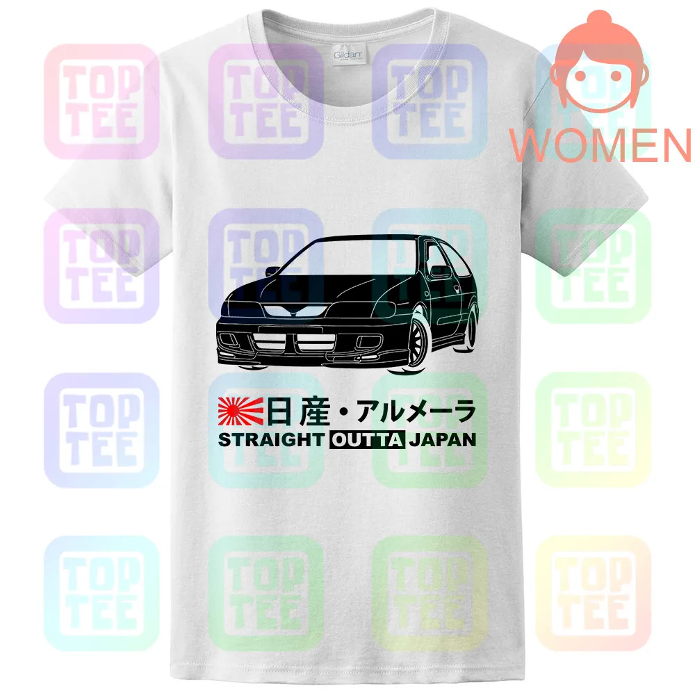 Women White GT-shirt Nissan Almera 2,0 GTi N15 '98-'00 футболка - Цвет: Women White