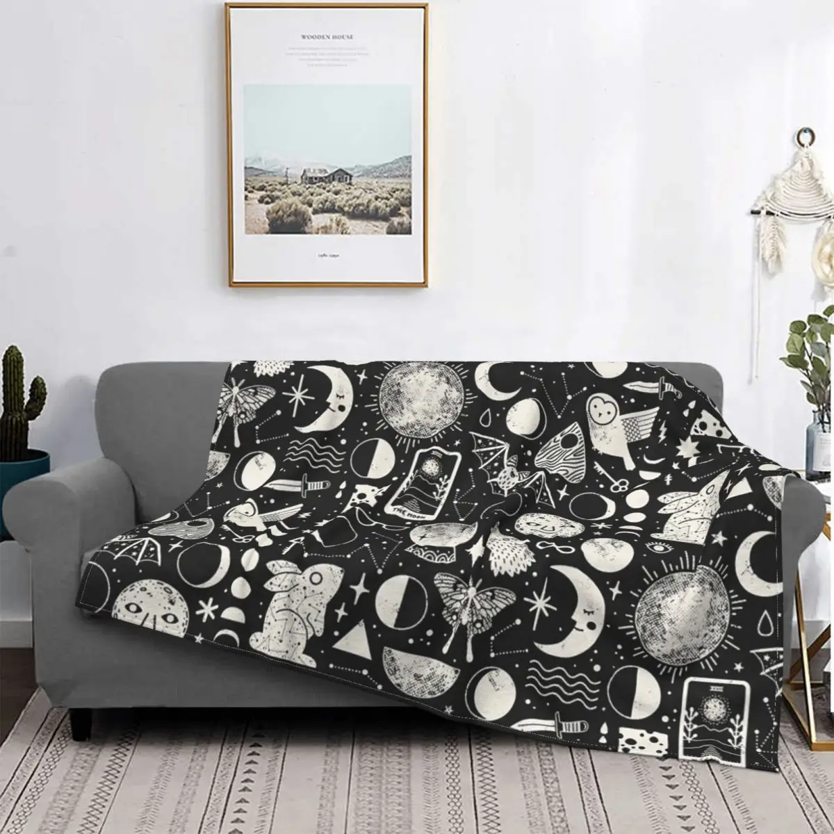 

Одеяло с лунным узором Eclipse, покрывало, плед, пляжное полотенце из муслина, покрывало 135