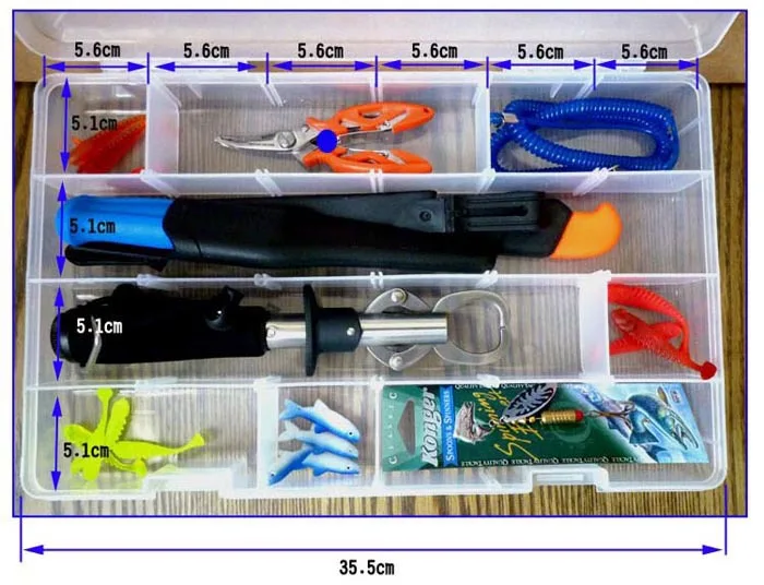 

Fishing Tackle Box 33x22x5cm Large Capacity DIY Fishing lure box Individualized Storage Box For Lure Plier Grip Accessories A351