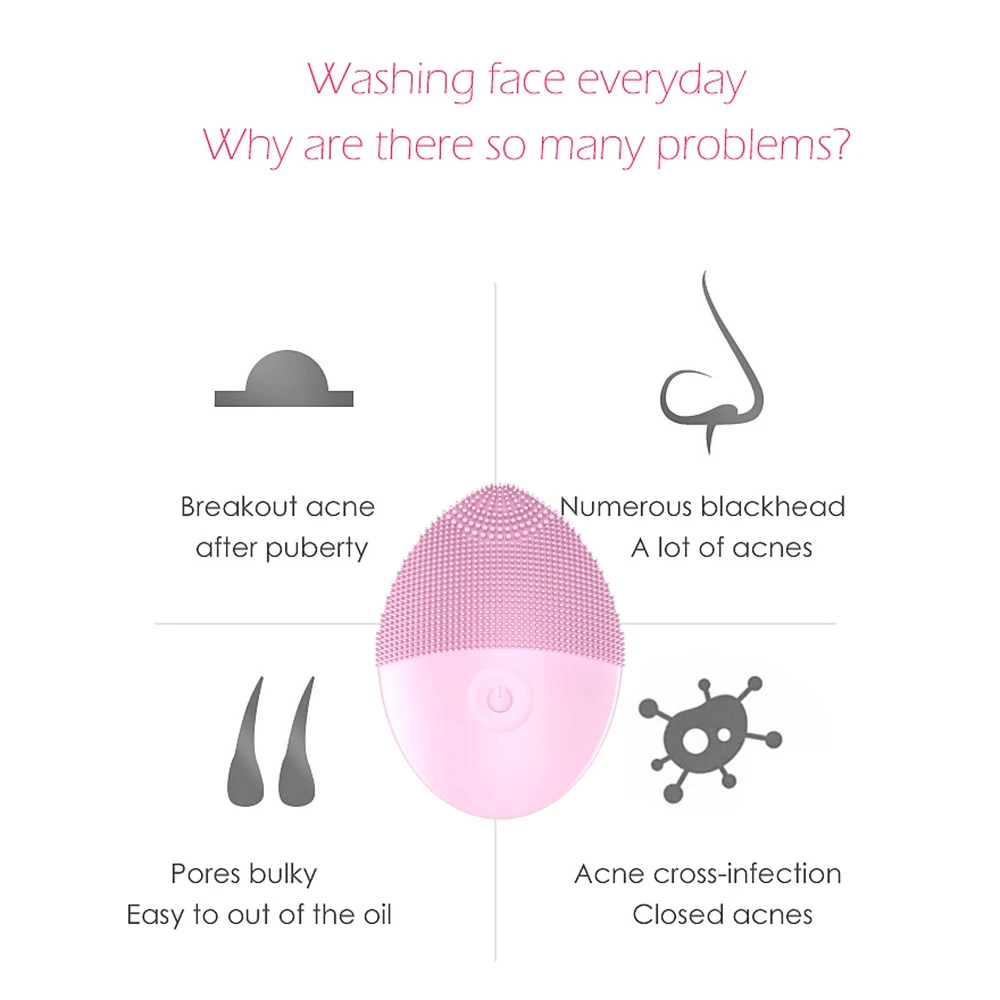 Электрическая мини-Массажная ультразвуковая щетка из инструмент для чистки лица