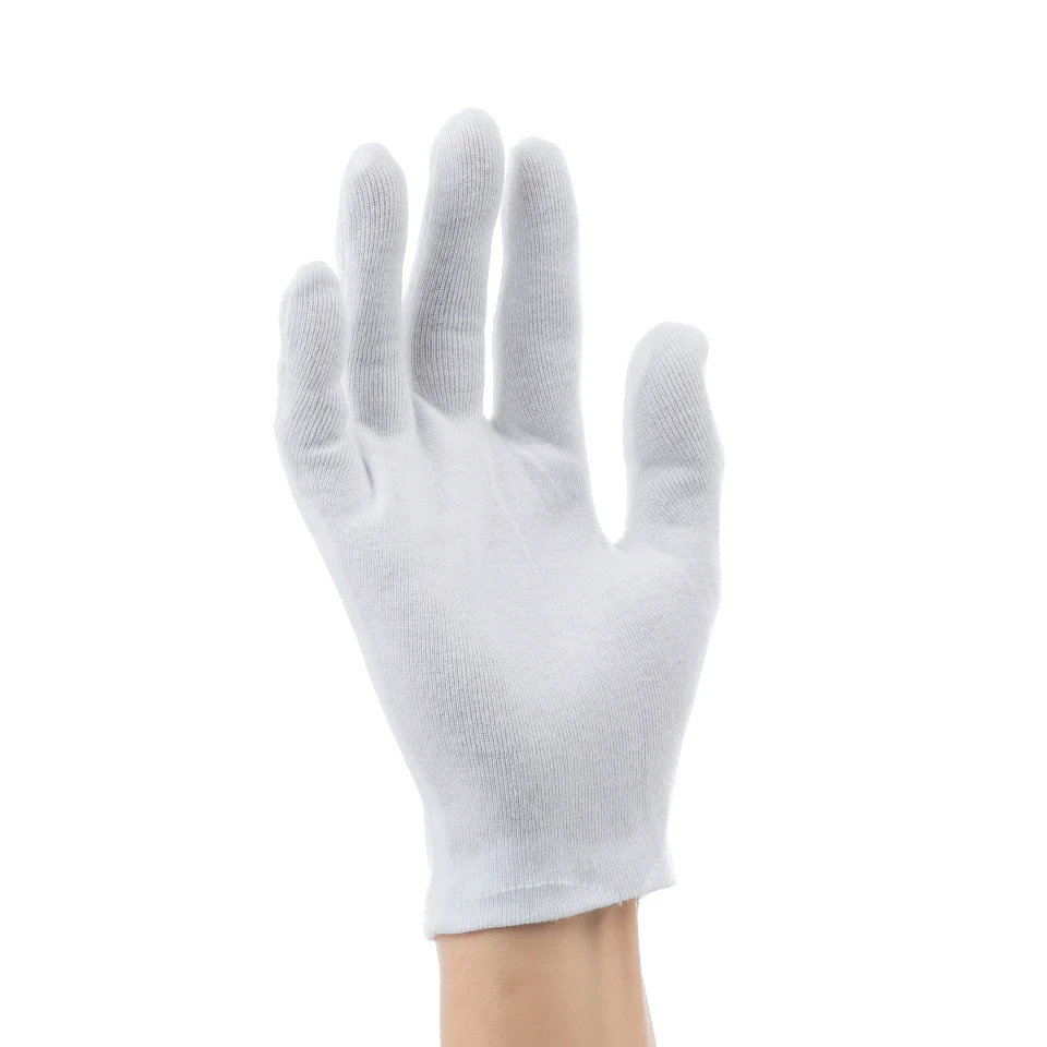 Плотные хлопковые перчатки 12 пар серебряные рабочие для проверки монет
