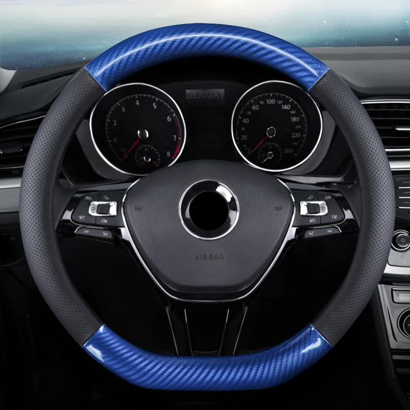 Крышка рулевого колеса из натуральной кожи для VW Touran Golf GTI Polo Sedan Passat Santana Jetta Tiguan Gol Sagitar CC Scirocco