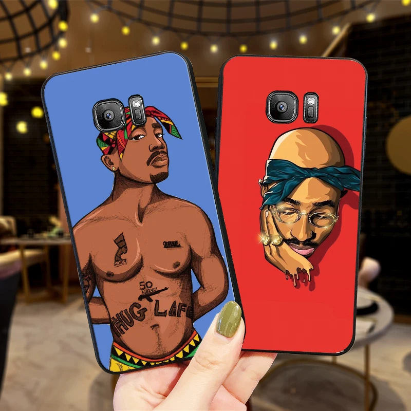 2pac Чехлы для мобильных телефонов samsung A5 3 6 7 8 9 10 A10 A20 30 40 50 60 70 M40 Мягкий силиконовый