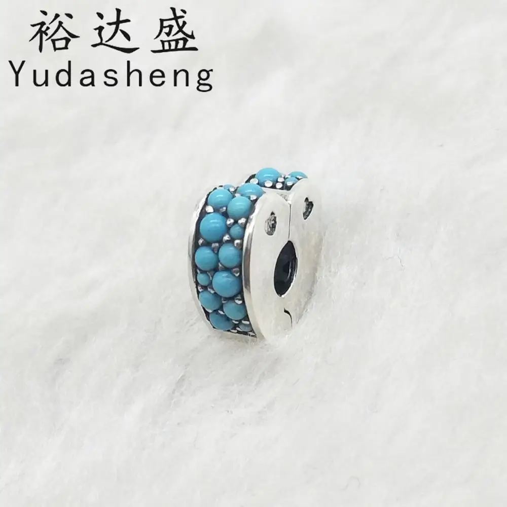 

925 Silver Cyan Blue Arcs of Love Clip